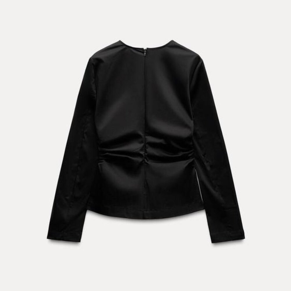 ZARA RUCHED ELASTICIZED TOP - Picture 2 of 7